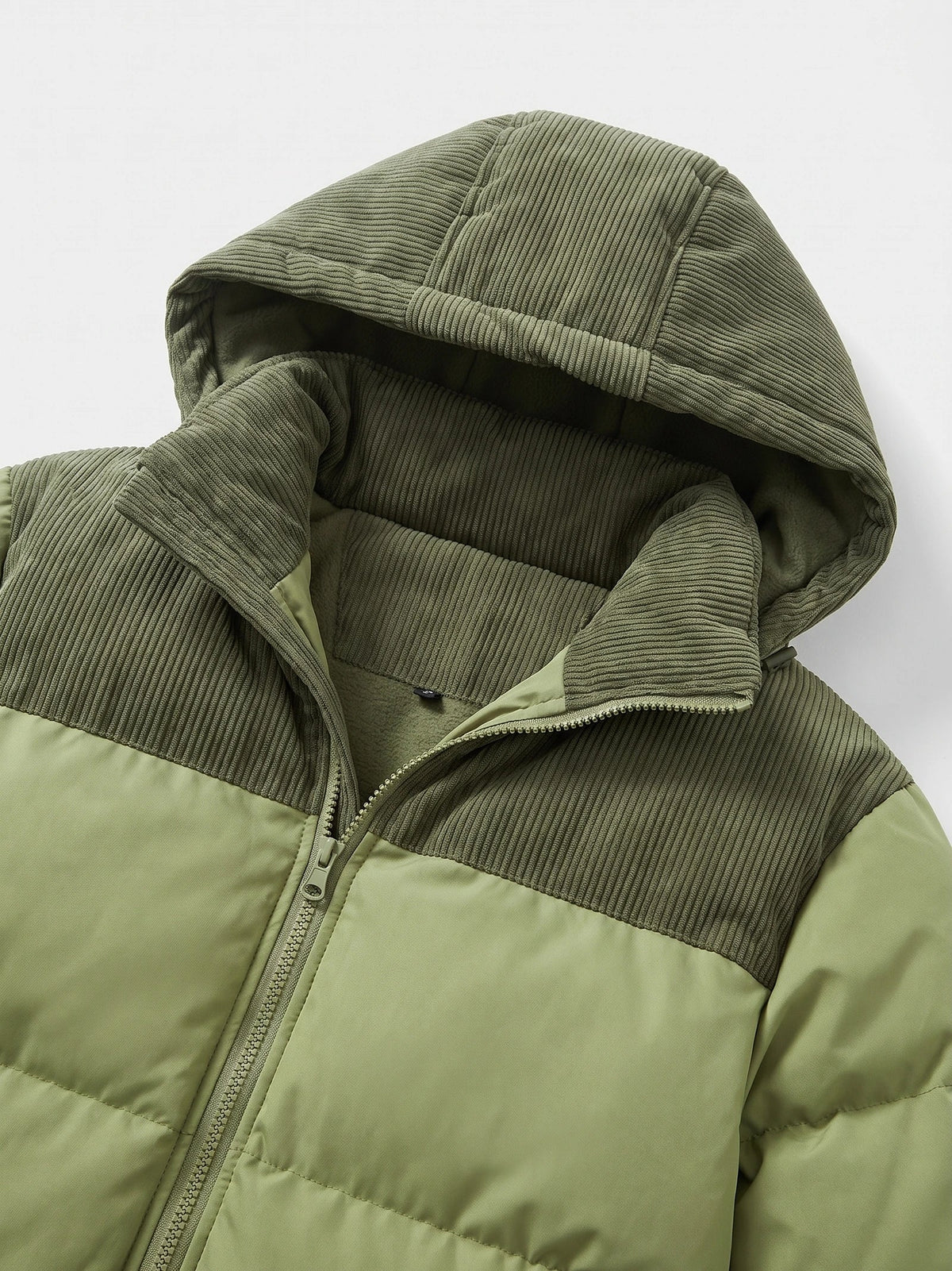 Men's padded puffer jacket – Green detail view – Edward & Lawsen