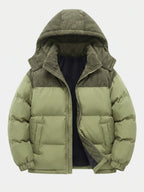 Men's padded puffer jacket – Green full view – Edward & Lawsen