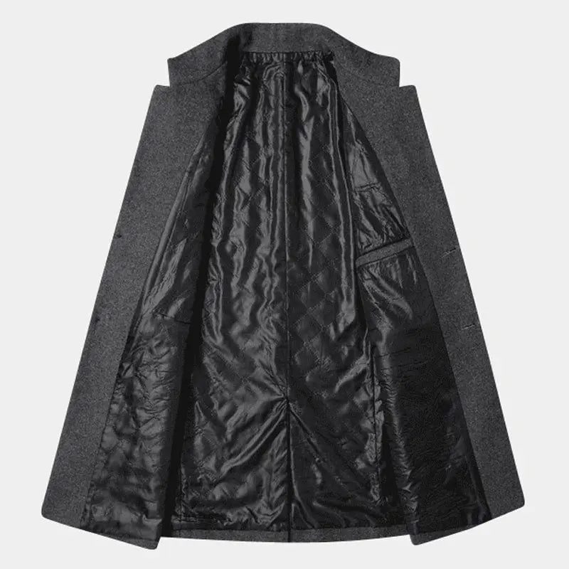 Men's tweed-blend formal coat – dark grey styled – Edward Lawson