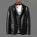 Men's leather blazer jacket – Black – Edward Lawson