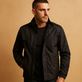 Men's lightweight stand-collar summer jacket – black – Edward Lawson