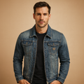 Men's vintage denim jacket – dark blue – Edward Lawson