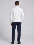 Men's slim fit turtleneck sweater – White back view – Edward & Lawsen