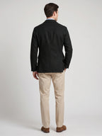 Men's tweed wool blend blazer – Black back view – Edward & Lawsen