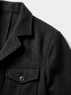 Men's tweed wool blend blazer – Black detail view – Edward & Lawsen