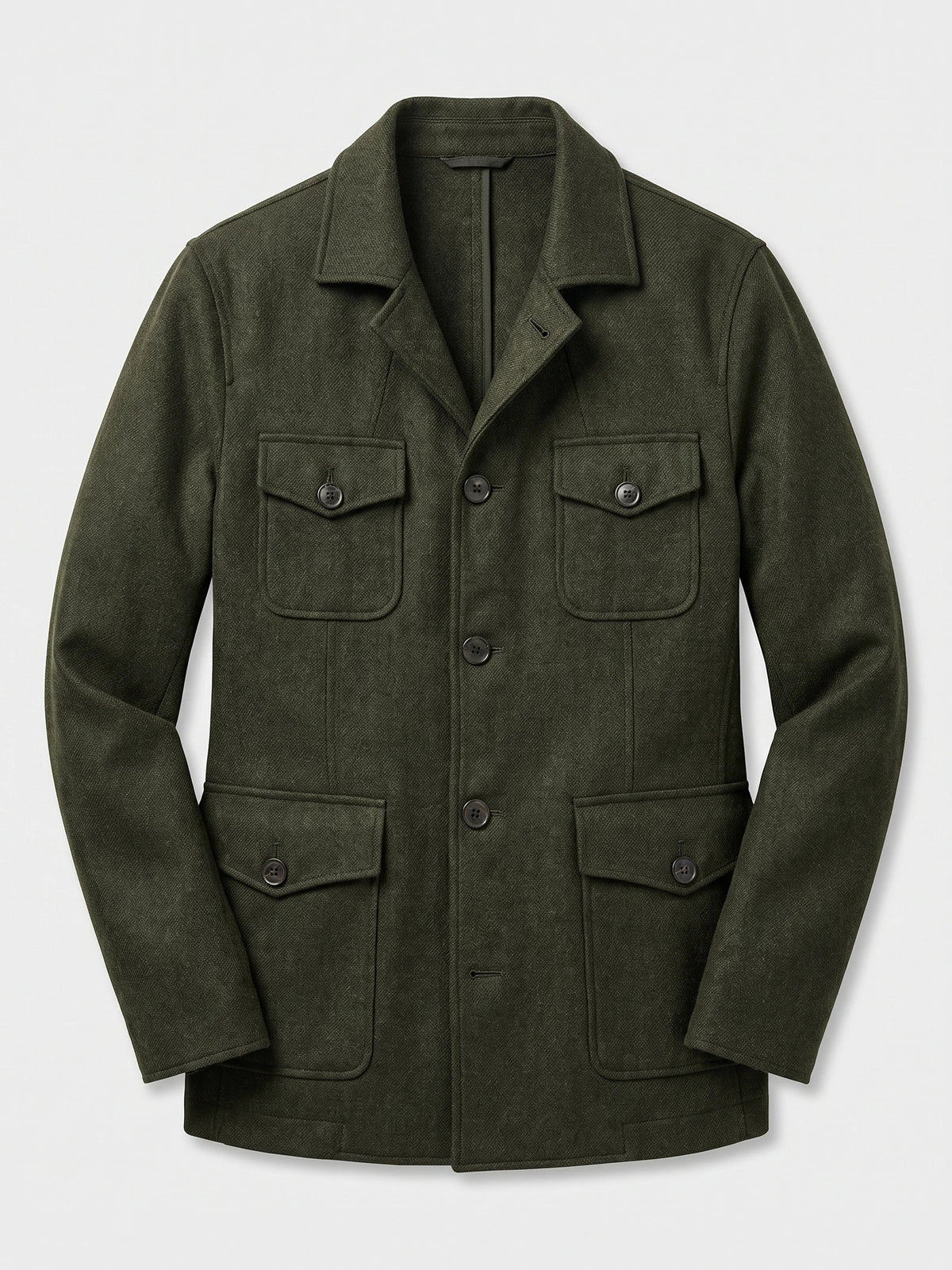 Men's tweed wool blend blazer – Green full view – Edward & Lawsen