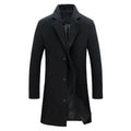 Men's single-breasted long winter coat – black – Edward Lawson