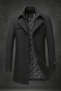 Men's winter jacket with textured collar – black – Edward Lawson