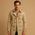 Men's waterproof double-breasted trench coat – beige – Edward Lawson