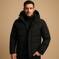 Men's quilted jacket with thick lining – black – Edward Lawson