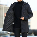 Men's quilted-lined hooded winter coat – black – Edward Lawson