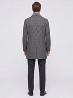 Men's wool trench coat – Gray back view – Edward & Lawsen