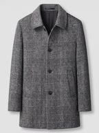 Men's wool trench coat – Gray full view – Edward & Lawsen